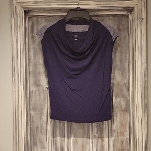 Navy Blue Cowl Neck Top